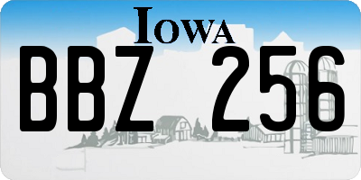 IA license plate BBZ256