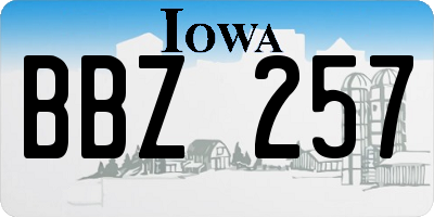 IA license plate BBZ257