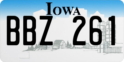 IA license plate BBZ261