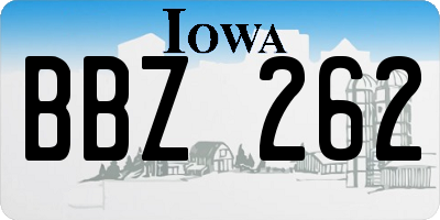 IA license plate BBZ262