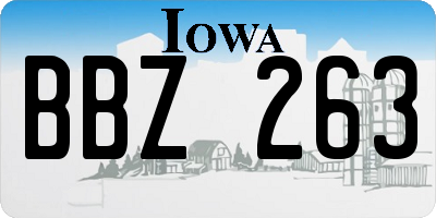 IA license plate BBZ263