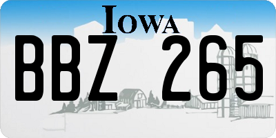 IA license plate BBZ265