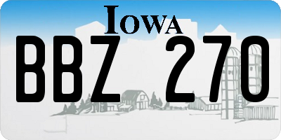 IA license plate BBZ270