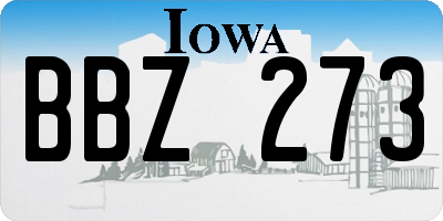 IA license plate BBZ273