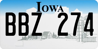 IA license plate BBZ274