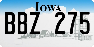 IA license plate BBZ275