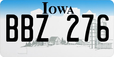 IA license plate BBZ276