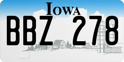 IA license plate BBZ278