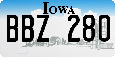IA license plate BBZ280