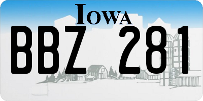 IA license plate BBZ281