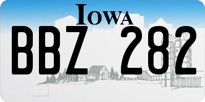 IA license plate BBZ282