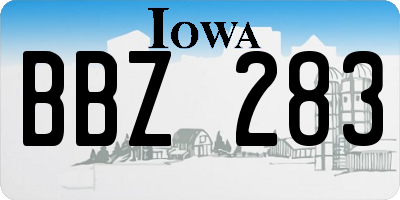 IA license plate BBZ283