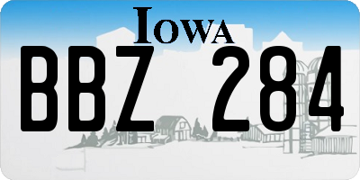 IA license plate BBZ284
