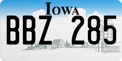 IA license plate BBZ285