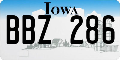 IA license plate BBZ286