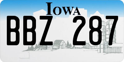 IA license plate BBZ287
