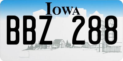 IA license plate BBZ288