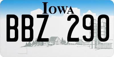 IA license plate BBZ290