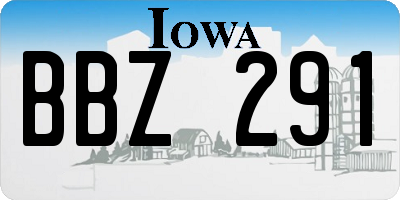 IA license plate BBZ291