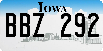 IA license plate BBZ292