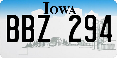 IA license plate BBZ294
