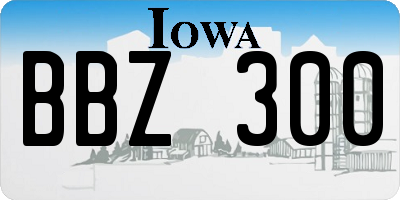 IA license plate BBZ300