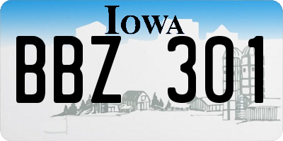 IA license plate BBZ301