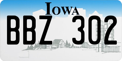 IA license plate BBZ302