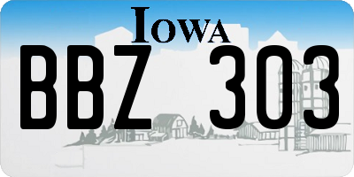 IA license plate BBZ303