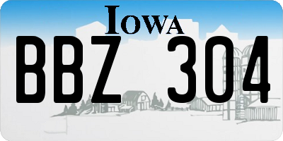 IA license plate BBZ304