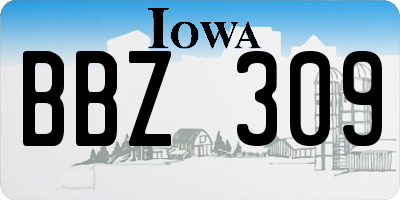 IA license plate BBZ309