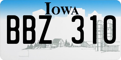 IA license plate BBZ310