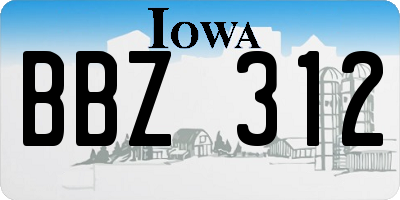 IA license plate BBZ312