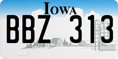 IA license plate BBZ313