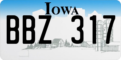 IA license plate BBZ317