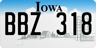 IA license plate BBZ318