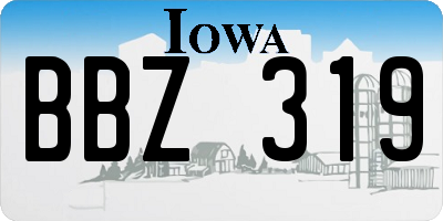 IA license plate BBZ319