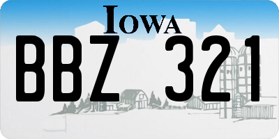 IA license plate BBZ321