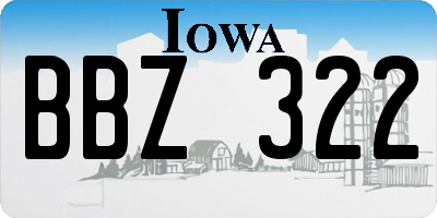 IA license plate BBZ322