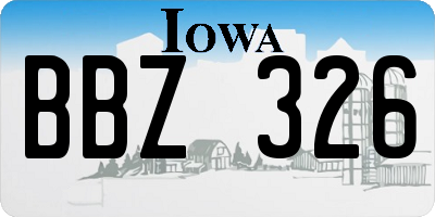IA license plate BBZ326