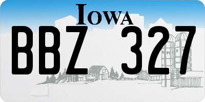 IA license plate BBZ327