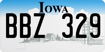 IA license plate BBZ329