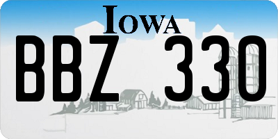 IA license plate BBZ330