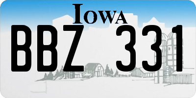 IA license plate BBZ331