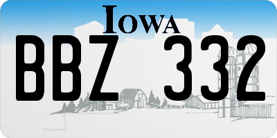IA license plate BBZ332