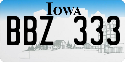 IA license plate BBZ333