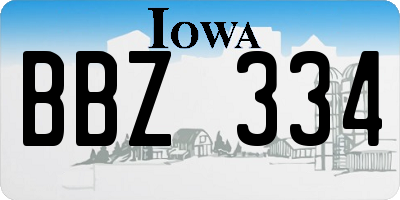 IA license plate BBZ334