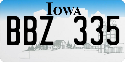 IA license plate BBZ335