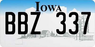 IA license plate BBZ337