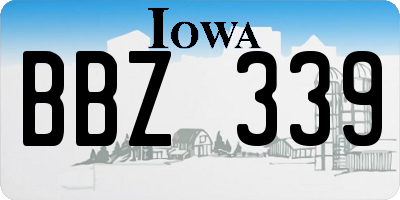 IA license plate BBZ339